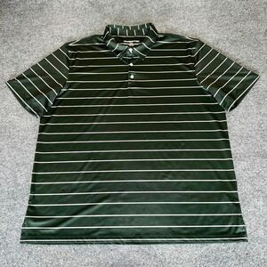 Bearbottom Polo Shirt Mens 2XL Green‎ Striped Golf Athletic Short Sleeve Casual